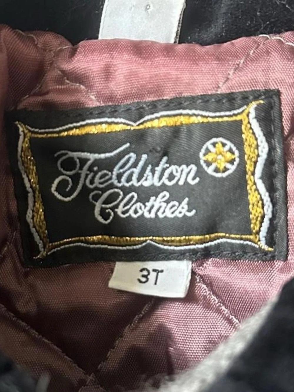 Fieldston vintage kids' gray wool coat w/ black velvet trim